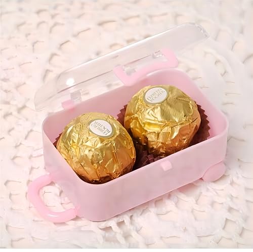 BaaSid 4PCS Mini Plastic Travel Suitcase Candy Box Suit for Doll Wedding Party Decoration,Doll Suitcase, Mini Luggage,suitcase Gift Box