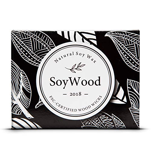 SoyWood 100% Soy Scented Candle, All Natural Stress Relief Candle with 2 Wooden Wicks :: Long Burning, Relaxing, Nontoxic, 13 Oz. in White Glass Jar Candles (Pure Vanilla)