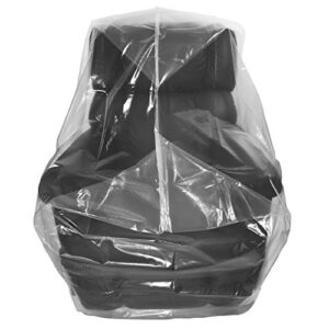 wowfit furniture cover – dust-proof moving bag for chairs, recliners, & moving boxes – clear & odorless plastic bag for moving – 4mil thick chair cover – 34w x 42d x 65/48h inches