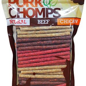 Pork Chomps Dog Chews, 5-inch Munchy Sticks, Assorted Flavors, 100 Count