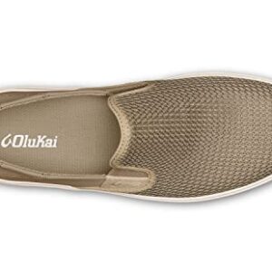 OLUKAI Lae'ahi Men's Slip On Sneakers, Lightweight Barefoot Feel & Breathable Mesh, Water Resistant Heel & Wet Grip Rubber Soles, Removable Gel Insert, Clay/Clay, 10.5