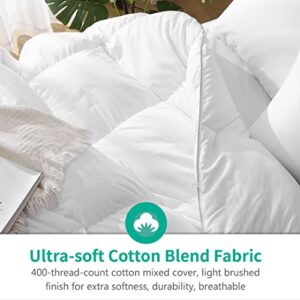 APSMILE Luxurious King Goose Feathers Down Comforter, Ultra-Soft Pima Cotton Goose Down Duvet, 39oz Hotel Collection Down Comforter Medium Warmth All Season Fluffy Duvet Insert (106x90, White)