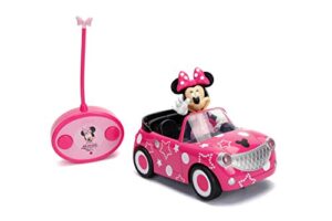 disney junior 7.5" minnie mouse roadster rc remote control car pink 27mhz, toys for kids , pink with stars and polka dots
