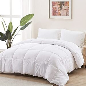 accuratex duvet insert king comforter - fluffy down alternative fill hotel collection comforter for king bed,lightweight soft all season duvet insert with corner tabs - machine washable,white,104x90