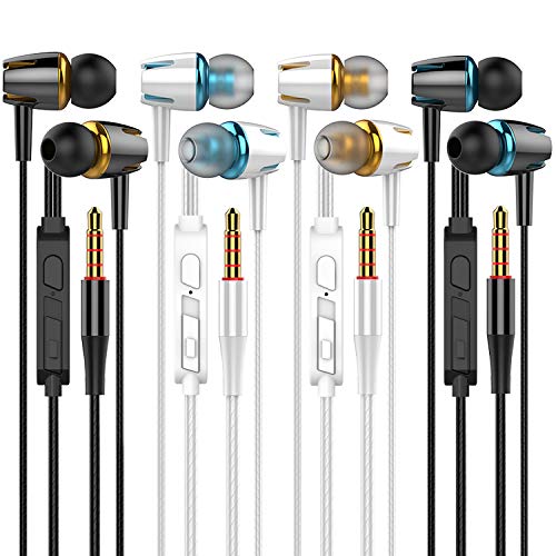 A9 Headphones Earphones Earbuds Earphones, Noise Islating, High Definition, Stereo for Samsung, iPhone,iPad, iPod and Mp3 Players (Mixed Color 4 Pairs)