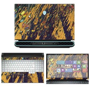 decalrus - protective decal floral skin sticker for 2019 alienware area-51m awar51m (17.3" screen) case cover wrap alarea51m_17-231