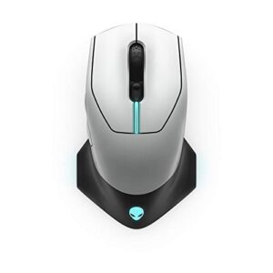 alienware wired/wireless gaming mouse 610m-light, lunar light