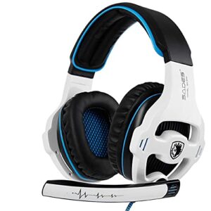 housai xbox gaming headset for xbox series x, xbox series s, xbox one,ps4, playstation, ps5 over ear headphone with mic noise cancelling for xbox 1, (white)