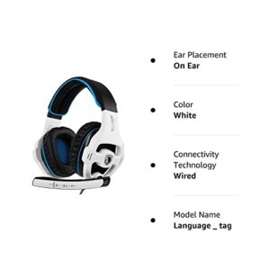 HOUSAI Xbox Gaming Headset for Xbox Series X, Xbox Series S, Xbox One,PS4, PlayStation, PS5 Over Ear Headphone with Mic Noise Cancelling for Xbox 1, (White)