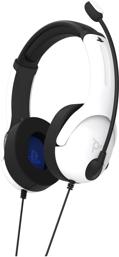 PDP AIRLITE Wired Stereo Gaming Playstation Headset with Noise Cancelling Boom Microphone: PS5/PS4 (Frost White)