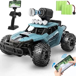 DEERC RC Cars DE36W Remote Control Car with 1080P HD FPV Camera, 1/16 Scale Off-Road Remote Control Truck, High Speed Monster Trucks for Kids Adults 2 Batteries for 60 Min Play, Gift for Boys