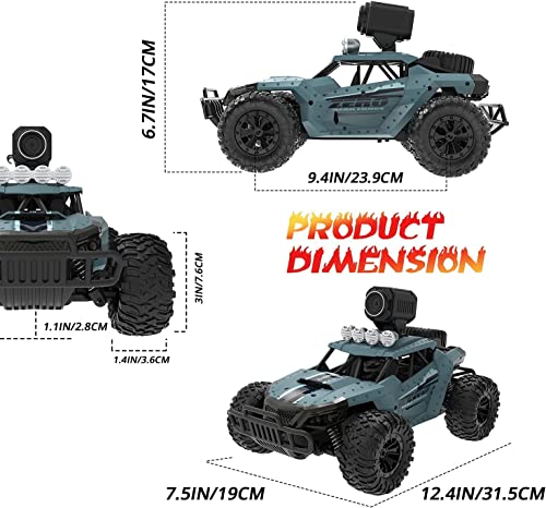 DEERC RC Cars DE36W Remote Control Car with 1080P HD FPV Camera, 1/16 Scale Off-Road Remote Control Truck, High Speed Monster Trucks for Kids Adults 2 Batteries for 60 Min Play, Gift for Boys