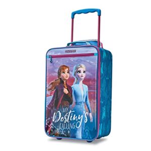 american tourister kids' disney softside upright luggage, telescoping handles, frozen destiny, carry-on 18-inch