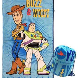 Jay Franco Disney Pixar to Infinity & Beyond Slumber Sack - Cozy & Warm Kids Lightweight Slumber Bag - Featuring Woddy and Buzz Lightyear (Official Disney Pixar Product)