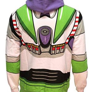 Disney Pixar Toy Story Men's I Am Buzz Lightyear Astronaut Costume Adult Sweatshirt Zip Hoodie (Large)