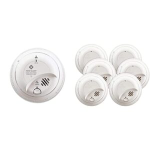 first alert brk 9120b6cp hardwired smoke alarm with backup battery, 6-pack & brk sc9120b hardwired smoke and carbon monoxide (co) detector with battery backup, 1 pack