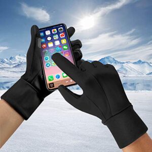 Thermal Gloves Touch Screen Winter Insulated Glove - Windproof Water Resistant for Running Cycling Driving Phone Texting Outdoor Hiking Hand Warmer in Cold Weather for Men and Women (Black,Medium)