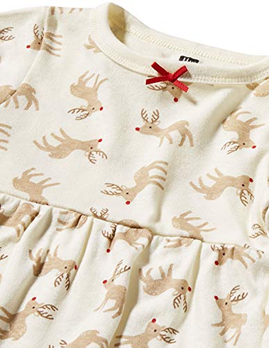 Hudson Baby Girl's Cotton Dresses, Reindeer, 3-6 Months