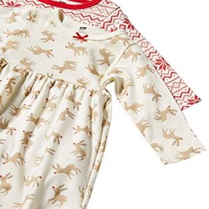 Hudson Baby Girl's Cotton Dresses, Reindeer, 3-6 Months