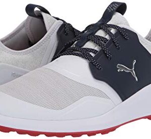 Puma Golf Men's Ignite Nxt Lace Golf Shoe, Puma White-Puma Silver-Peacoat, 12 M US