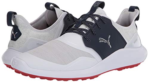 Puma Golf Men's Ignite Nxt Lace Golf Shoe, Puma White-Puma Silver-Peacoat, 12 M US