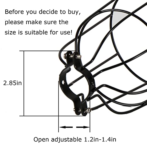 XIDING Farmhouse Vintage Industrial Metal Wire Cage, Old Open Style Lamp Guard Adjustable for Hanging Pendant Lighting, Perfect DIY Lamp Shade Replacement Accessories, Pack of 4.