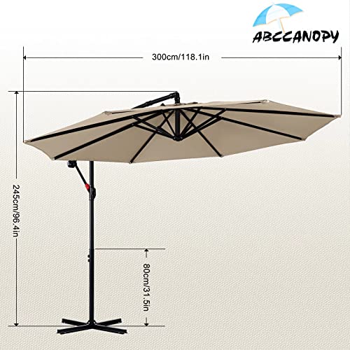 ABCCANOPY Cantilever Patio Umbrellas 10FT toast