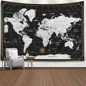 CAPSCEOLL World Map Tapestry Wall Tapestry World Geographical Distribution Tapestry for Men 80X60 Inches