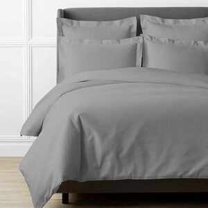 kotton culture plush modern duvet cover set 3 piece with zipper closure & corner ties 100% egyptian cotton 1000 tc luxury 1 duvet cover 2 pillow shams (california king/king silver)