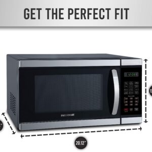 Farberware Countertop Microwave 1000 Watts, 1.1 cu ft - Microwave Oven With LED Lighting and Child Lock - Perfect for Apartments and Dorms - Easy Clean Grey Interior, Stainless Steel