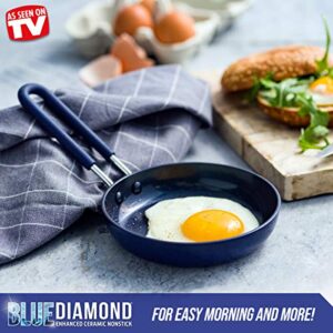 Blue Diamond Cookware Healthy Ceramic Nonstick Mini Egg Pan, Blue