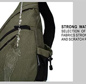 TurnWay Water-Proof Sling Backpack/Crossbody Bag/Shoulder Bag for Travel, Hiking, Cycling, Camping for Women & Men (Green)