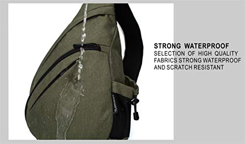 TurnWay Water-Proof Sling Backpack/Crossbody Bag/Shoulder Bag for Travel, Hiking, Cycling, Camping for Women & Men (Green)