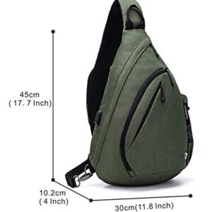 TurnWay Water-Proof Sling Backpack/Crossbody Bag/Shoulder Bag for Travel, Hiking, Cycling, Camping for Women & Men (Green)