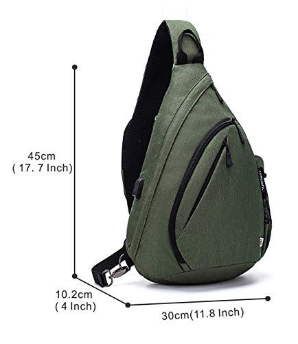 TurnWay Water-Proof Sling Backpack/Crossbody Bag/Shoulder Bag for Travel, Hiking, Cycling, Camping for Women & Men (Green)