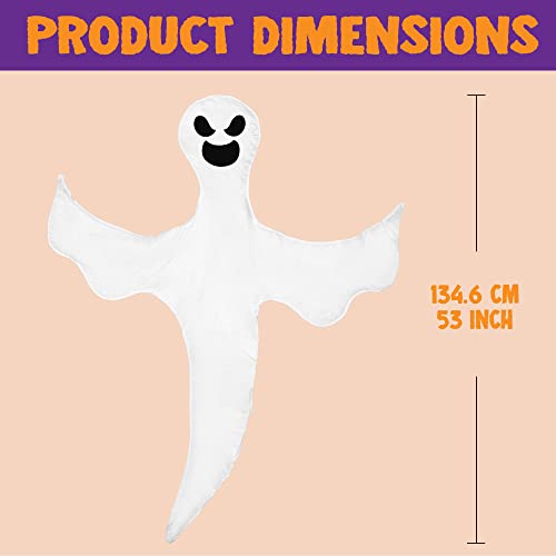 JOYIN 53” Halloween Bendable Tree Wrap Ghost Decoration for Halloween Outdoor, Lawn Decor, Tree, Pilar Decorations, Ghost Party Supplies