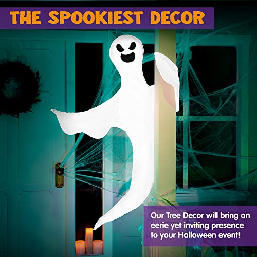 JOYIN 53” Halloween Bendable Tree Wrap Ghost Decoration for Halloween Outdoor, Lawn Decor, Tree, Pilar Decorations, Ghost Party Supplies