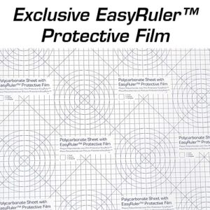 Polycarbonate Clear Plastic Sheet 12" X 12" X 0.0625" (1/16") Exact with EasyRuler Film, Shatter Resistant, Easy to Cut, Bend, Mold Than Plexiglass. Window Panel, Industrial, Hobby, Home, DIY, Crafts.