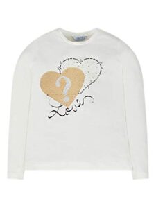 mayoral 19-07010-017 - l/s hearts t-shirt for girls 18 years natural
