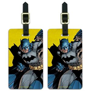batman character luggage id tags suitcase carry-on cards - set of 2