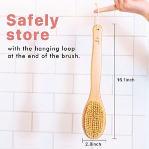 Dry Brushing Body Brush for Lymphatic Drainage with Anti Cellulite Massager - Long Handle Dual Sided Body Brush for Showering - Dry Brush for Body Back Scrubber for Shower (1Pc)