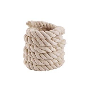 faxco 10ft natural twisted cotton rope strong triple-strand rope for sports, crafts, indoor outdoor use tug of war rope