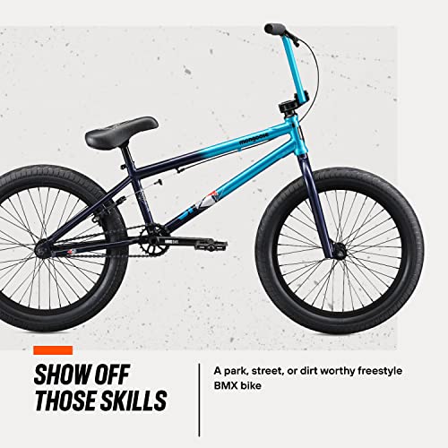 Mongoose Legion L80 Freestyle Mens and Womens BMX Bike, Advanced Riders, Adult Steel Frame, 20-Inch Wheels, Teal