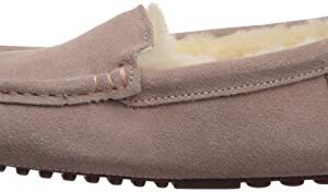 Dearfoams womens Fireside Mel Genuine Shearling Indoor/Outdoor Moccasin With Wide Widths Slipper, Dusty Pink, 9 US