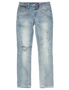 [blanknyc] girls girl's high rise denim with knee slits and raw hem jeans, on the edge, 14 us