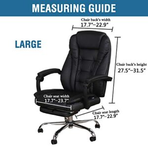 H.VERSAILTEX Home Office Chair Covers Stretchable Computer Desk Chair Covers Mid - High Back Universal Executive Boss Chair Covers Gaming Chair Covers Non Slip Thick Jacquard, Black - Large