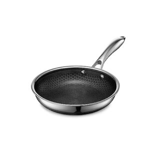 hexclad 8 inch hybrid nonstick frying pan, dishwasher and oven friendly, compatible with all cooktops