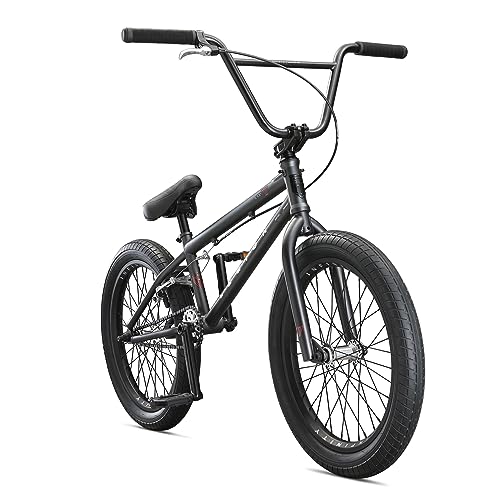 Mongoose Legion L100 Freestyle Mens and Womens BMX Bike, Advanced Riders, Adult Steel Frame, 20-Inch Wheels, Grey/Black