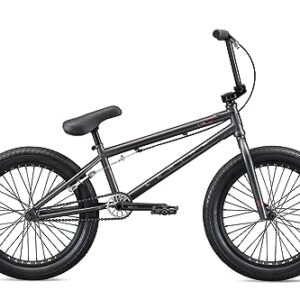 Mongoose Legion L100 Freestyle Mens and Womens BMX Bike, Advanced Riders, Adult Steel Frame, 20-Inch Wheels, Grey/Black