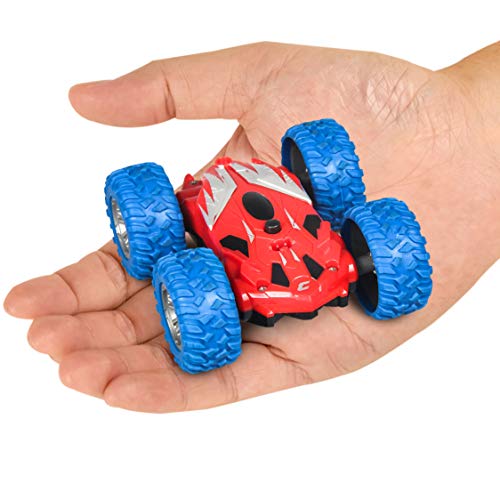 Power Your Fun Cyclone Mini RC Car for Kids - Double Sided Fast Remote Control Mini Stunt Car with LEDs, All Terrain Rubber Tires for 360 Flips, and Easy 2.4 GHZ Remote Control